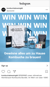 Sponsored Roy Kombucha ad on Instagram