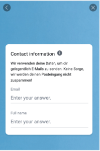 Screenshot of entering contact information when you have clicked on an ad on Instagram