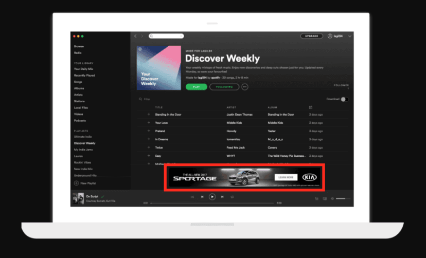 Spotify leaderboard advertentie